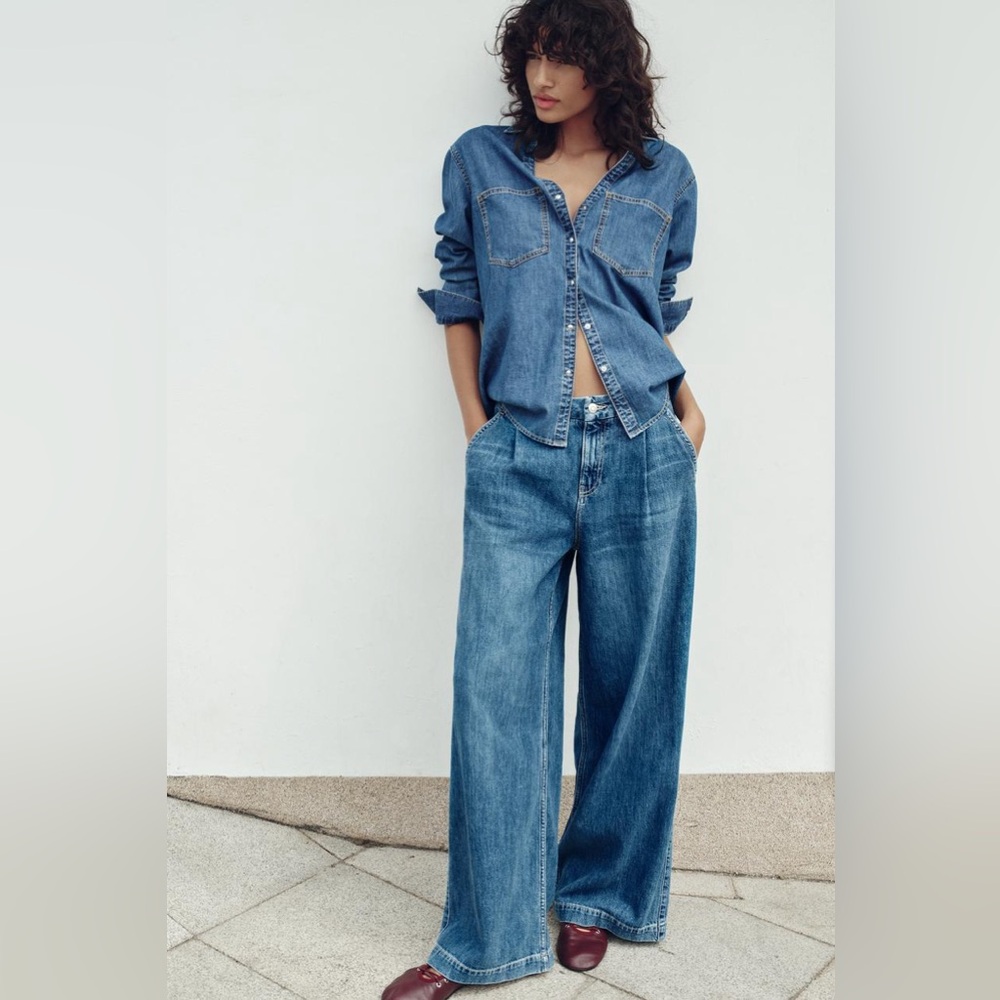 ZARA Mid Rise Style Wide Leg Jeans NWT